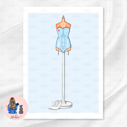 Sweet Pop Princess Blue Towel Reveal Art Print