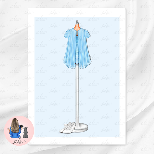 Sweet Pop Princess Babydoll Blue Art Print