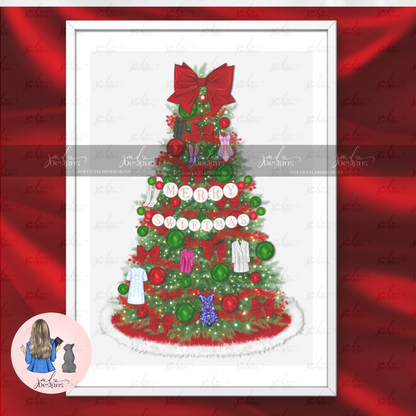 Friendship Bracelet Tree Christmas Art Print