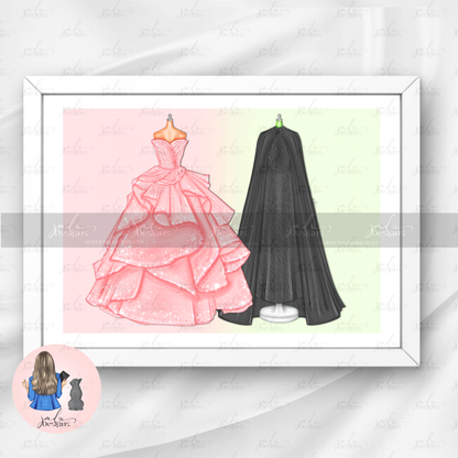 Pink And Green Duo Art Print