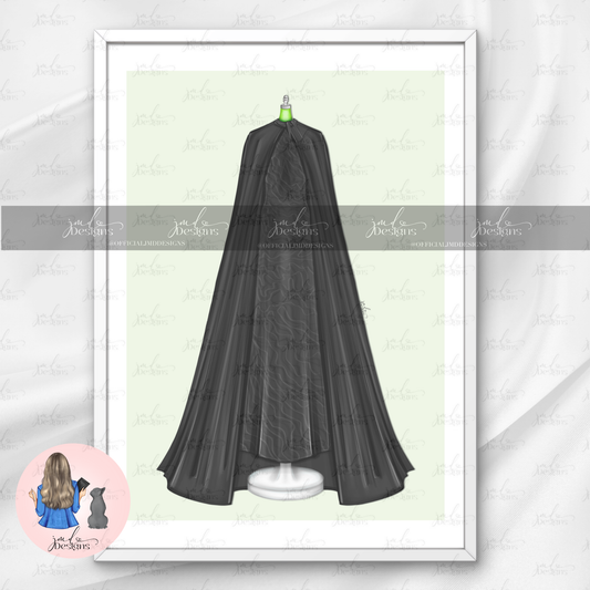 Green Flying Gown Art Print