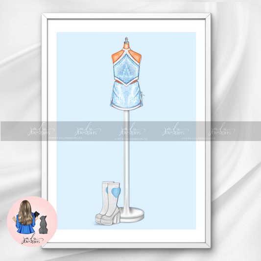 Sweet Pop Princess Blue Heart Boots A Shot Of Shimmer Art Print