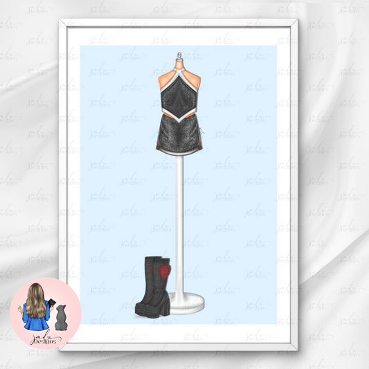 Sweet Pop Princess Black Boots A Shot Of Shimmer Art Print