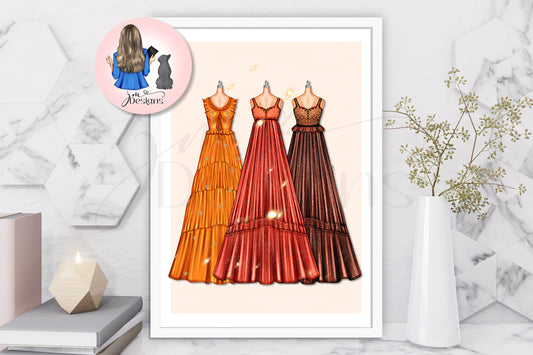 Boho Chic Trio Lineup Art Print