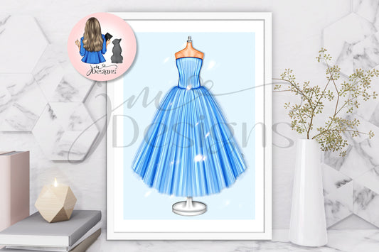 Baby Blue Princess Art Print