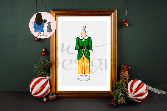 Santa's Little Elf Boy Christmas Print