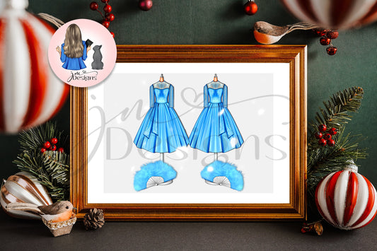 Blue festive Sisters Art Print