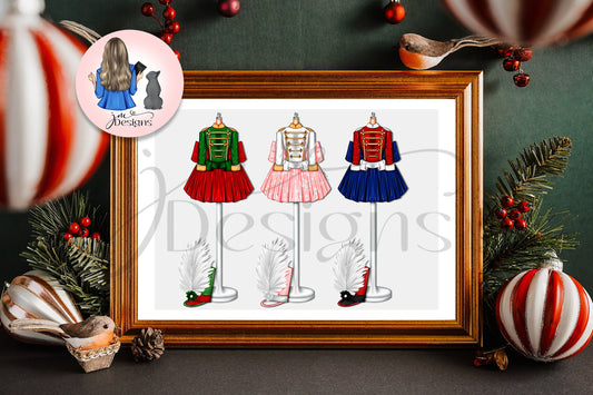 Nutcracker Fashion Trio Christmas Print