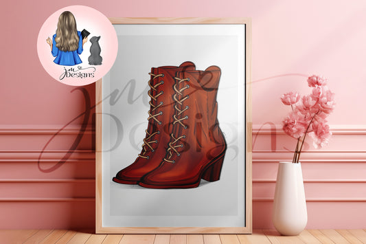 Boho Chic Boots Art Print