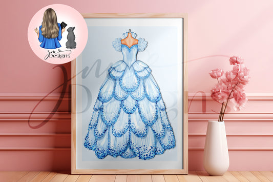 Bubble Dress Inspired Outfit Illustration | Fashion Illustration Print | A4 & 5X7" Print | Musical Inspired Artwork