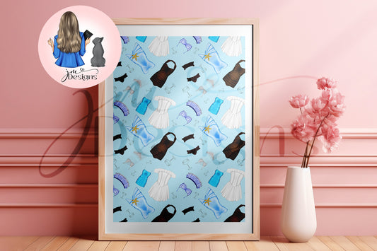 Summer Espresso Pattern | Fashion Illustration Print | A4 & 5x7 Print