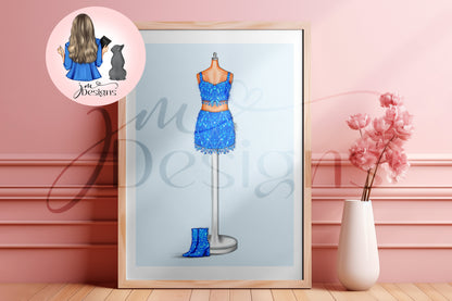 89 Shimmy Blue Outfit Art Print