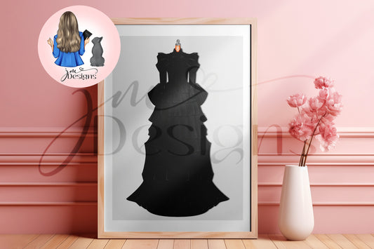 Black Frill Dress Art Print