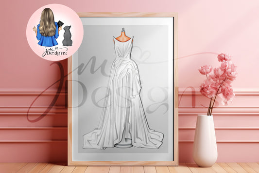 White Scrunched Dress Art Print